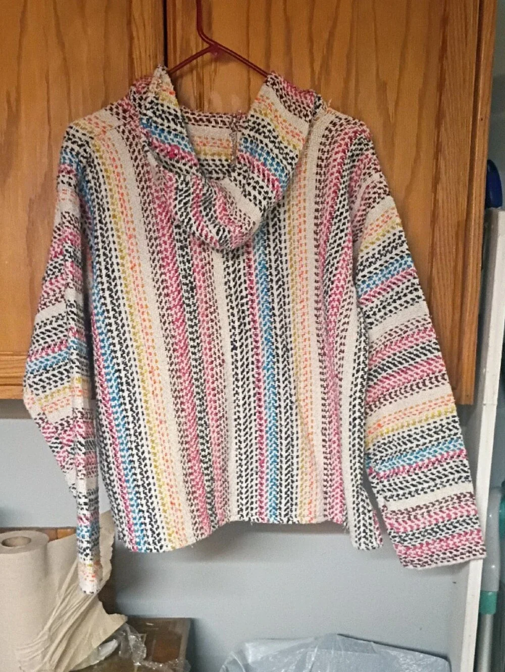 Men's Multicolor Striped Knit Hoodie Sweater